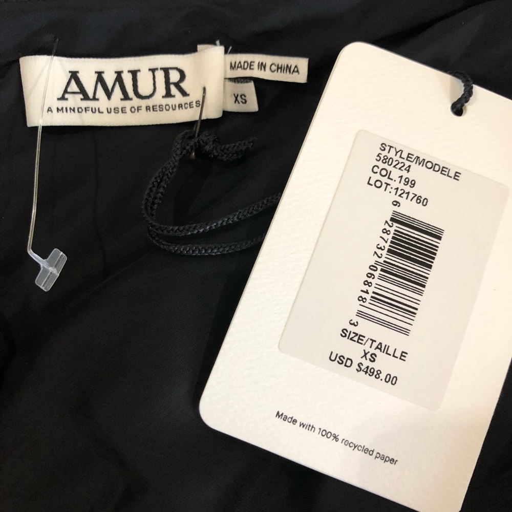 AMUR Black Asymmetrical Ruffle Blouse - Picture 5 of 6